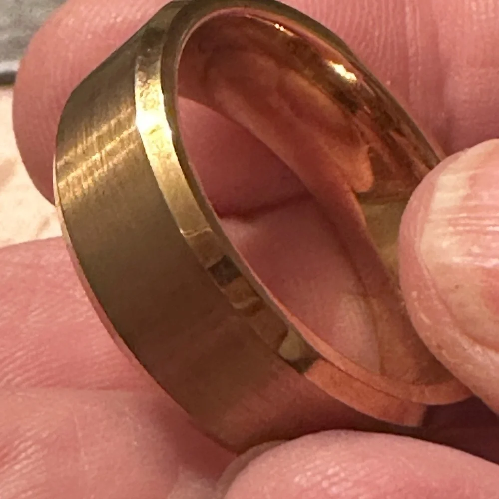 Tungsten yellow gold toned  men’s wedding band ring